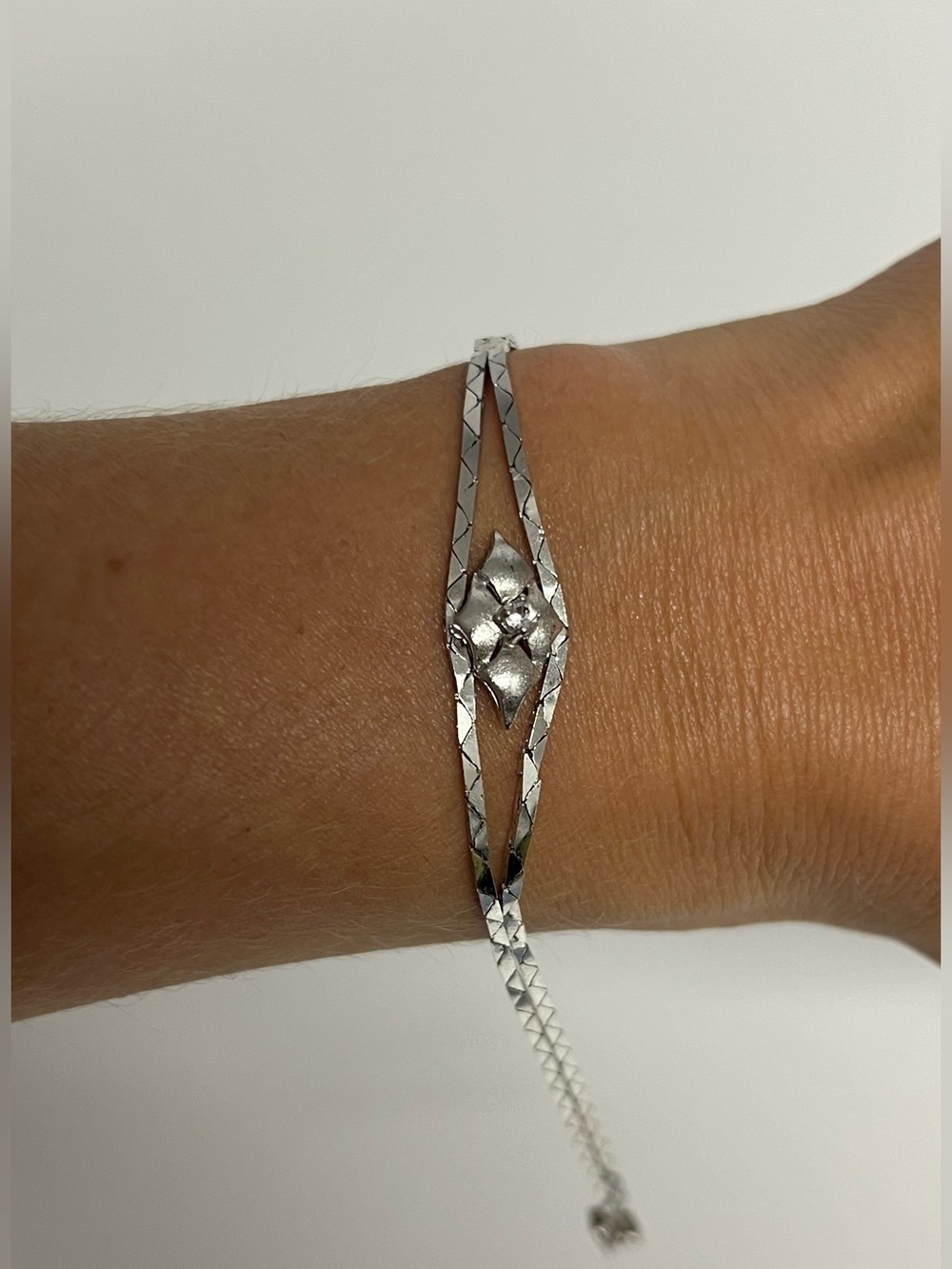 Silver Minimalist Chain Bracelet marked 925 PAC
